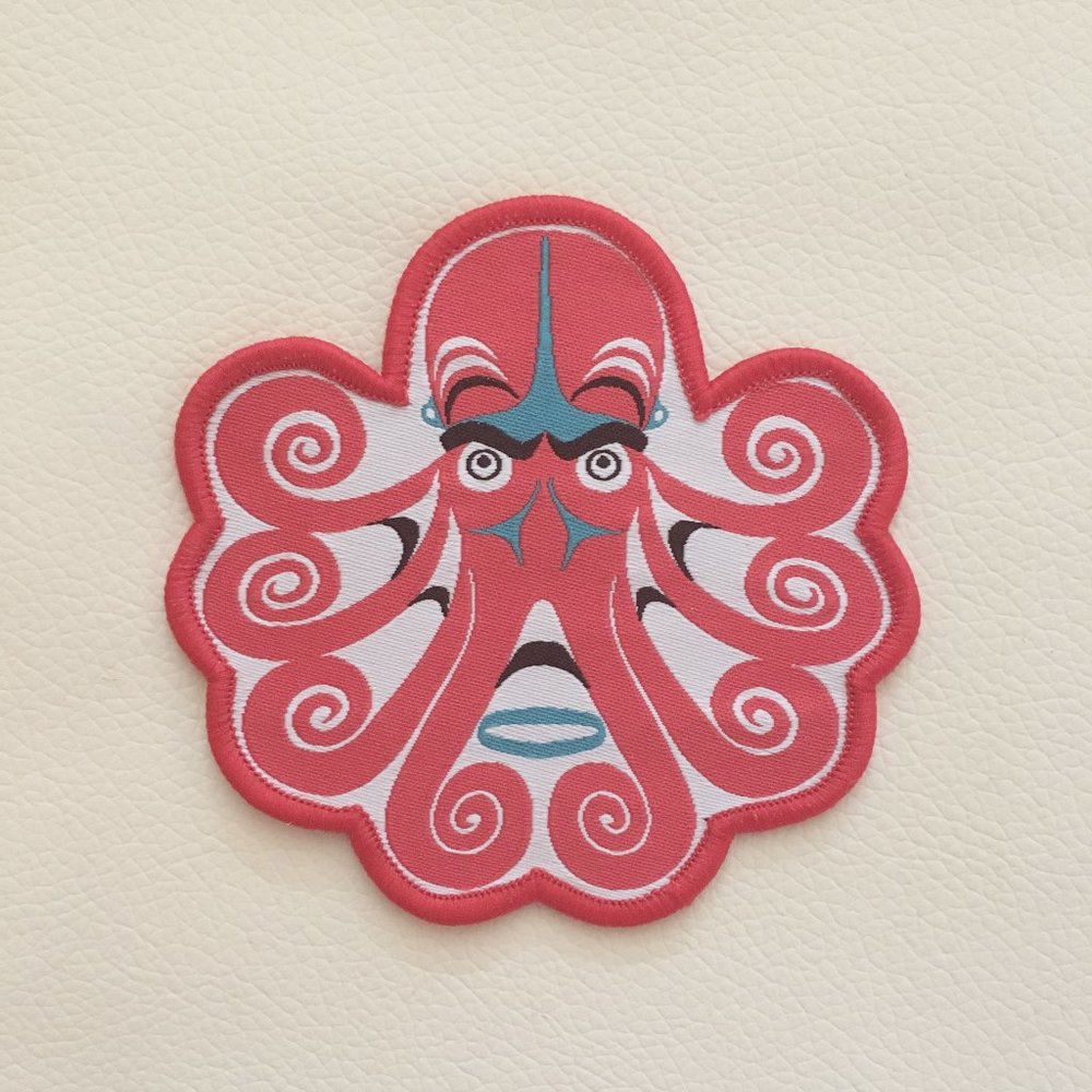 Native Northwest Octopus Iron-on Patch Indigenous Artist Allan Weir